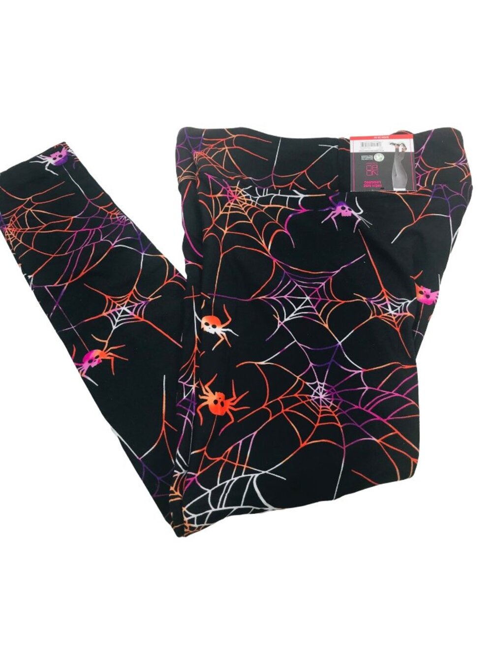 NoBo Women's Size Small 3-5 Halloween Fall High Rise Leggings Spiders Web Black